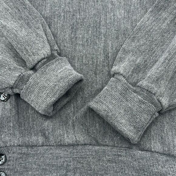 London Fog Sweater Mens Big 2X Gray Vintage Cardigan Grandpa V-Neck Button 80s - Picture 5 of 9